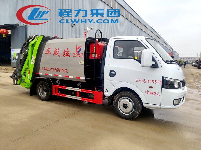 東風(fēng)途逸藍(lán)牌壓縮垃圾車發(fā)車杭州(圖5)