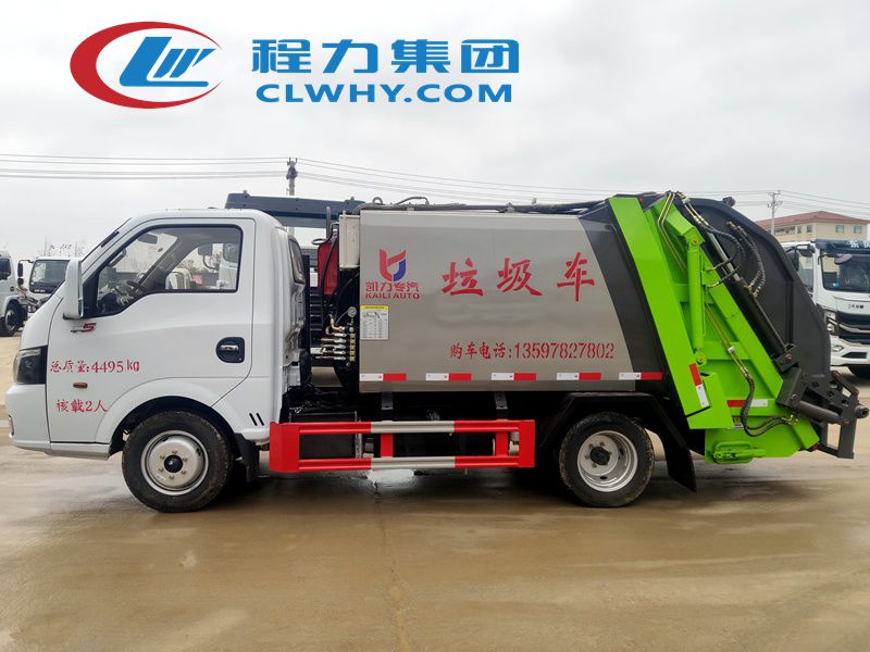 東風(fēng)途逸藍(lán)牌壓縮垃圾車發(fā)車杭州(圖2)